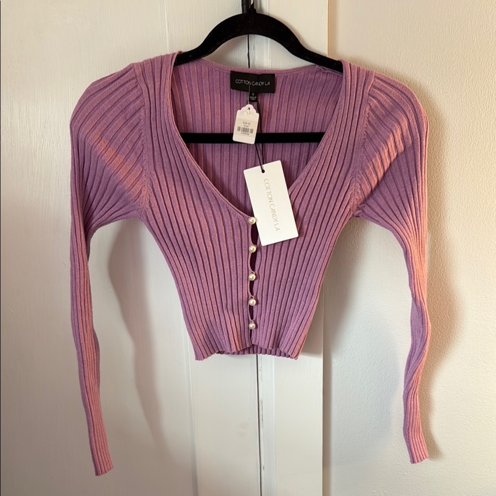 Cotton Candy Women's Lilac V-Neck Sweater
